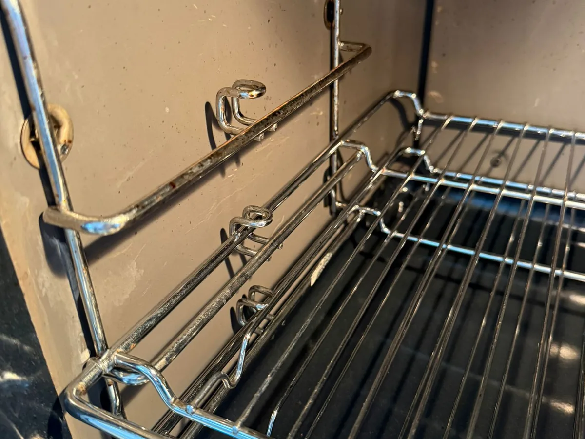 Cleaned chrome oven racks and rails