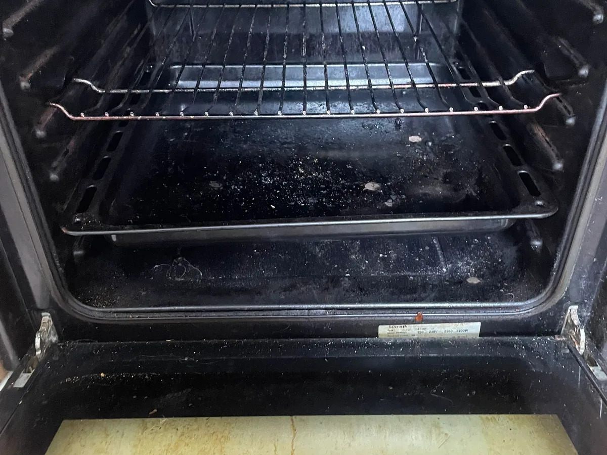 Oven door and glass before